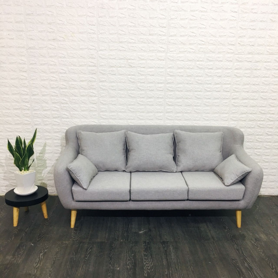 Sofa băng chung cư 1.8m (XÁM) Tặng bộ 5 gối trang trí