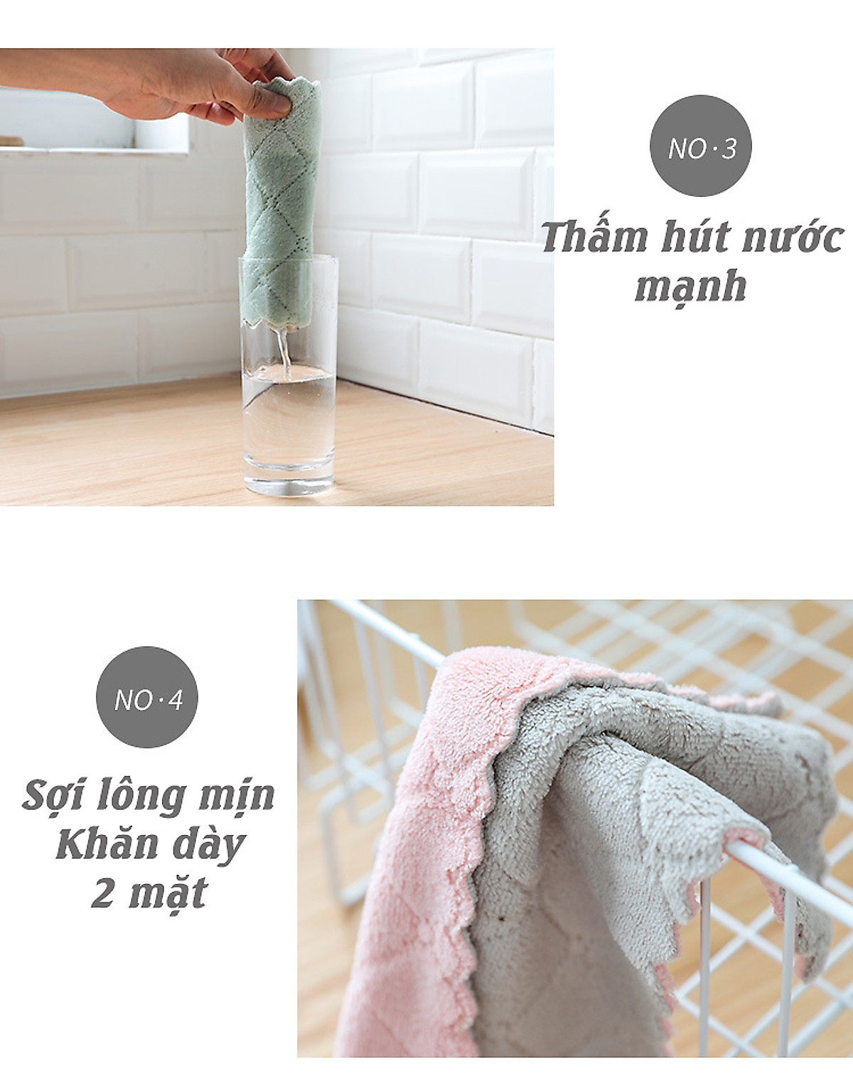 Combo 10 Khăn Lau Bát Đĩa Nhà Bếp Đa Năng 24*15cm, Lau Cốc Chén Bàn Ghế Thấm Nước Chống Dính Dầu Mỡ Chính Hãng dododios - Combo Khăn Lau Đa Năng Mặt Siêu Thấm, Khăn Lau Bếp, Khăn Lau Kính, Khăn Lau Bát, Khăn Lau Tay, Khăn Lâu Ô Tô - Khăn lau nhà bếp