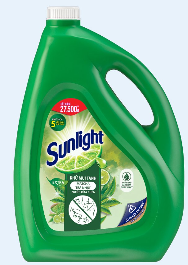 Nước Rửa Chén Bát Sunlight Trà Xanh Nhật Bản 3.6kg