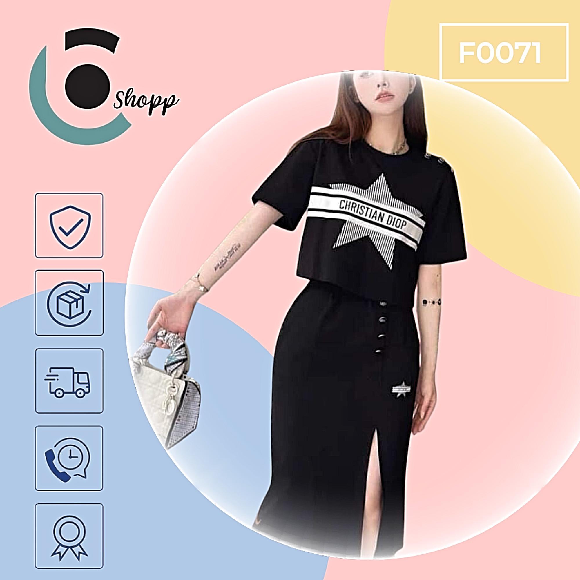 Set áo trắng kèm chân váy dài cao cấp