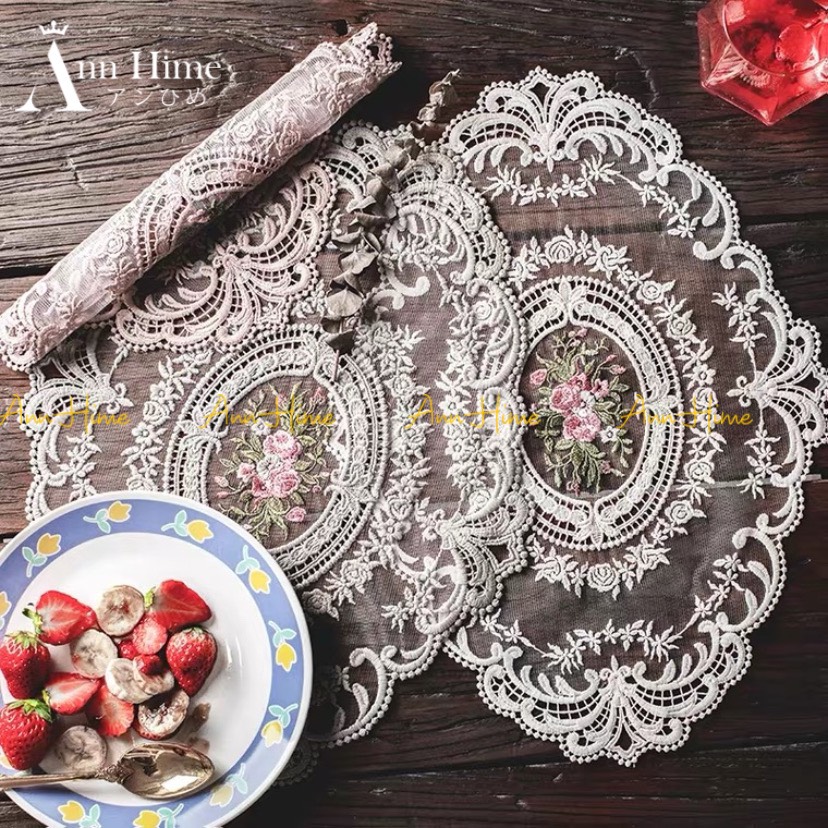 Khăn Trải Bàn Vải Ren Decor Bàn Ăn & Phòng Khách Sang Trọng Chữ Nhật