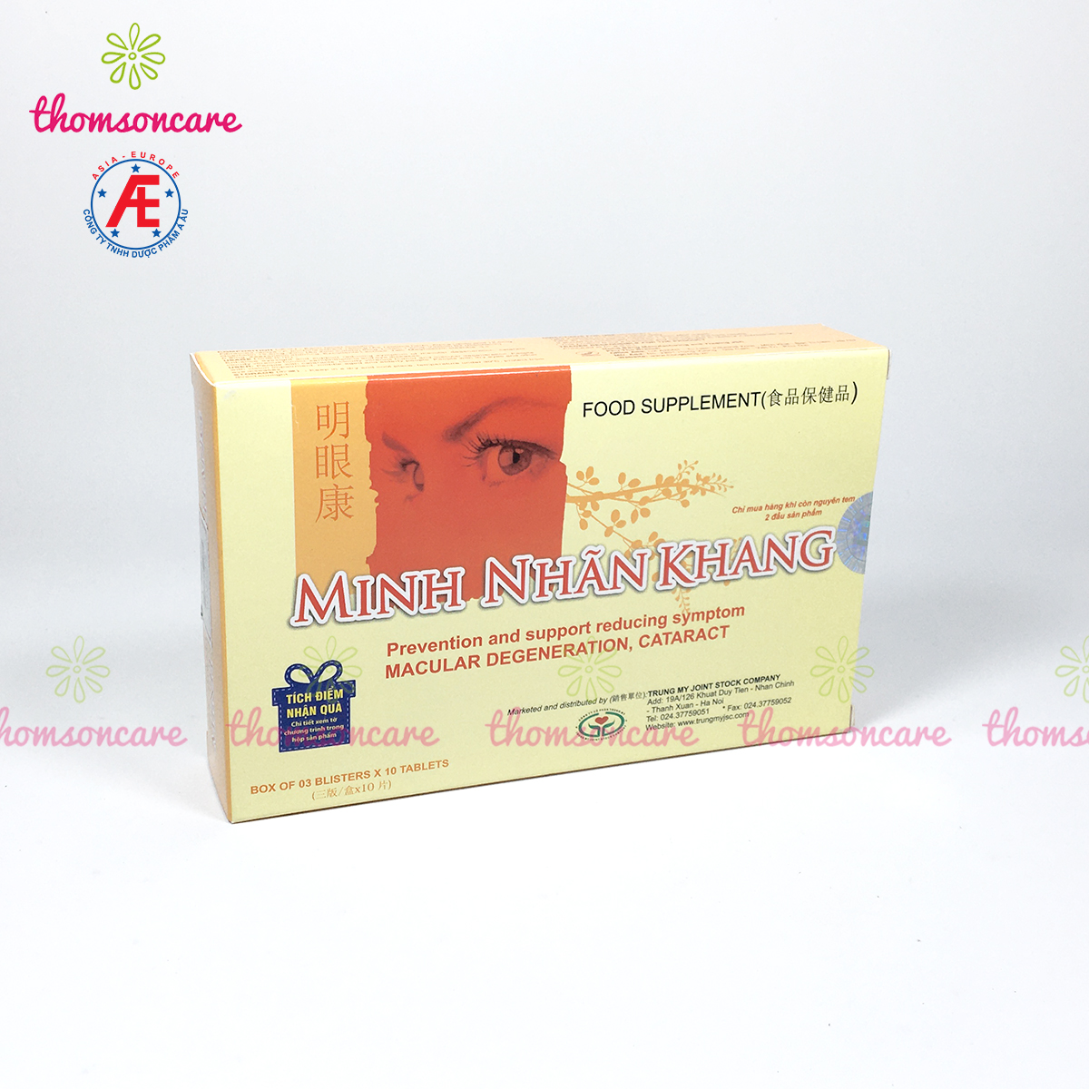 Minh nhãn khang - Có tem tích điểm chính hãng - Viên uống hỗ trợ giảm mỏi, mờ mắt, cận, loạn thị