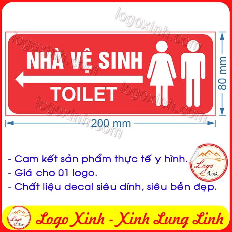 LOGO STICKER TEM BIỂN CHỈ DẪN LỐI ĐI NHÀ VỆ SINH NAM NỮ, HƯỚNG TOILET WC RESTROOM, CHỈ DẪN KHU VỆ SINH