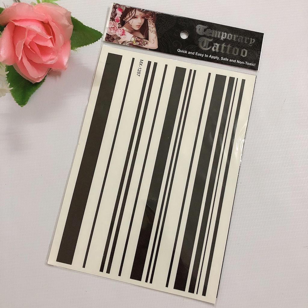 Hình xăm dán tattoo cao cấp 15x21cm: vòng tay đường thẳng