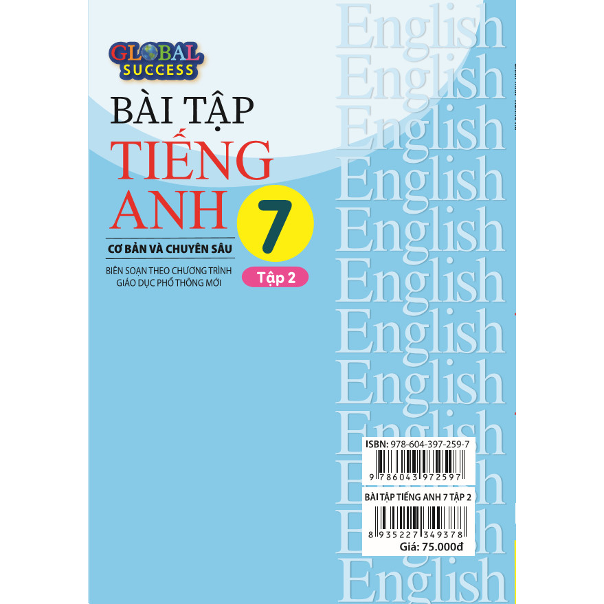 Sách - Bộ 2 cuốn Bài Tập Tiếng Anh 7 Cơ Bản Và Chuyên Sâu (Biên soạn theo chương trình GDPT mới Global Success) - ndbooks