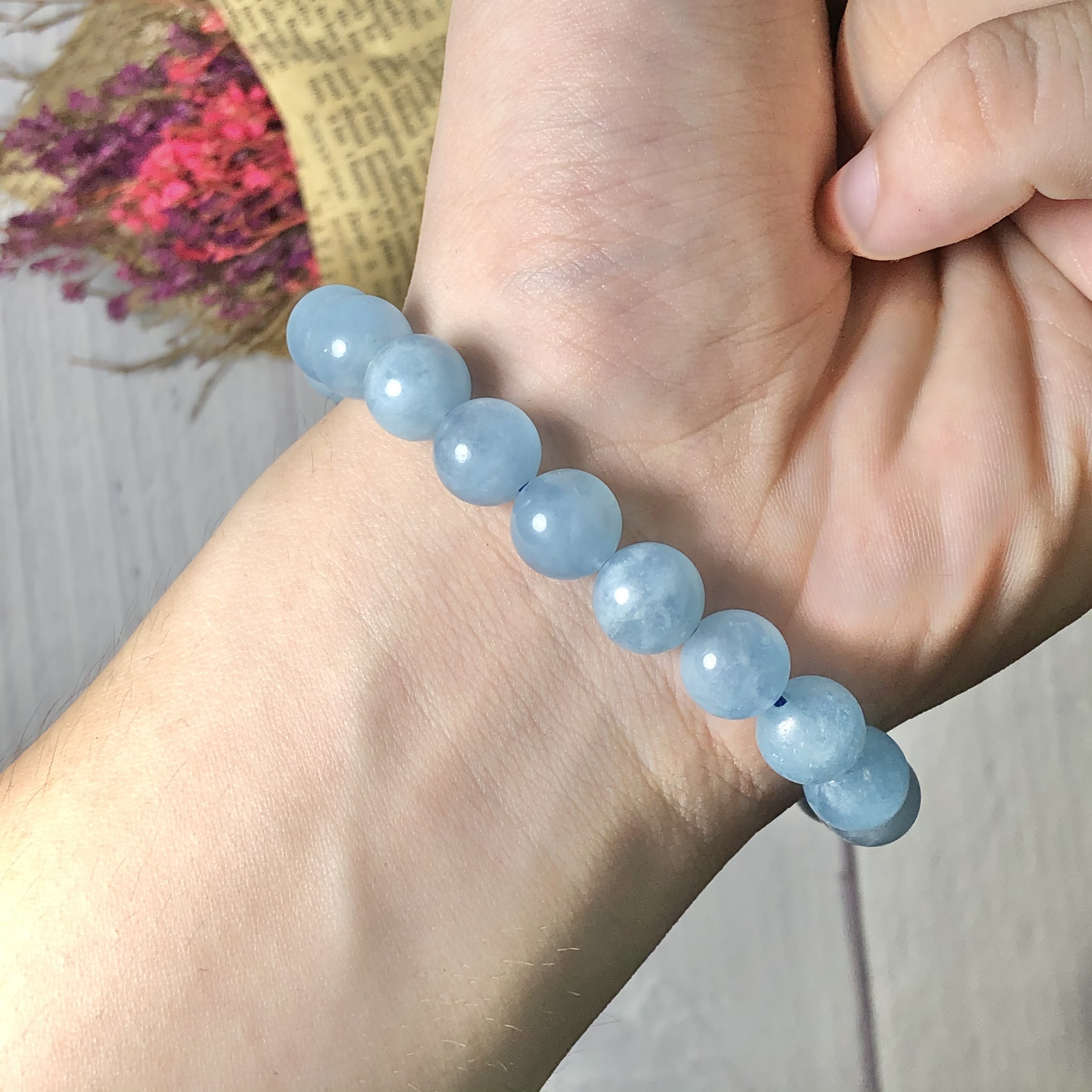 Vòng tay Aquamarine 9mm cao cấp chuẩn 5A