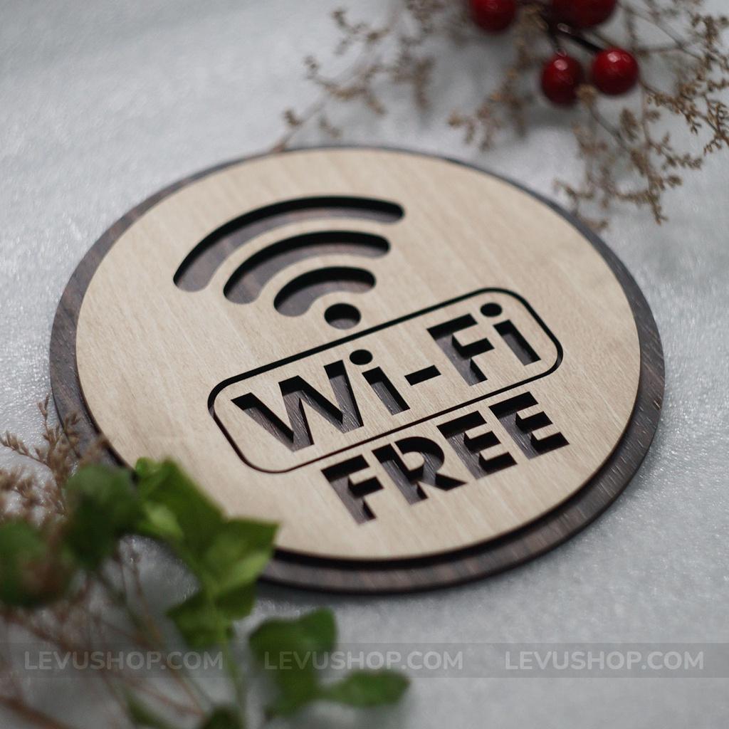 Bảng gỗ free wifi LEVU TW05 trang trí nhà hàng khách sạn homestay đẹp mắt