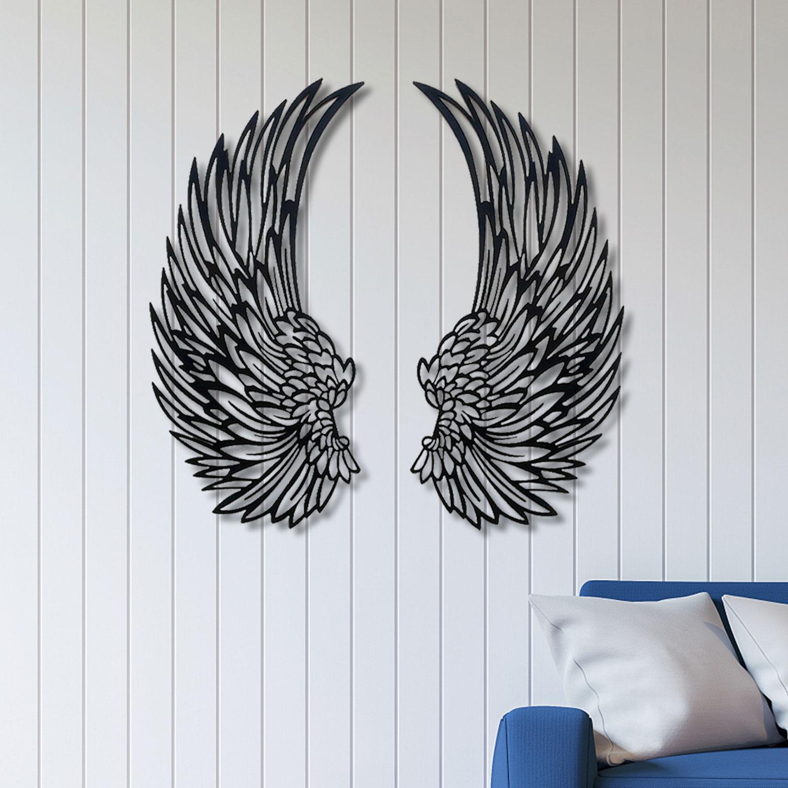 Angel Wing Wall Sculpture Indoor Wall With Lights 30x14cm