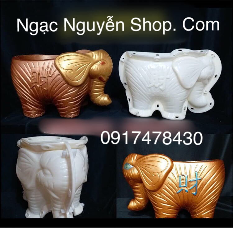 Khuôn đúc chậu cảnh voi lớn 45cm