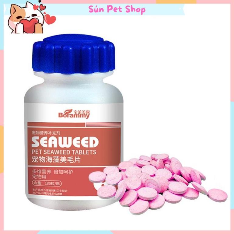 180 viên Vitamin cho chó mèo Borammy bổ sung Nguyên tố vi lượng, Canxi, Men tiêu hóa, Giải độc cho thú cưng