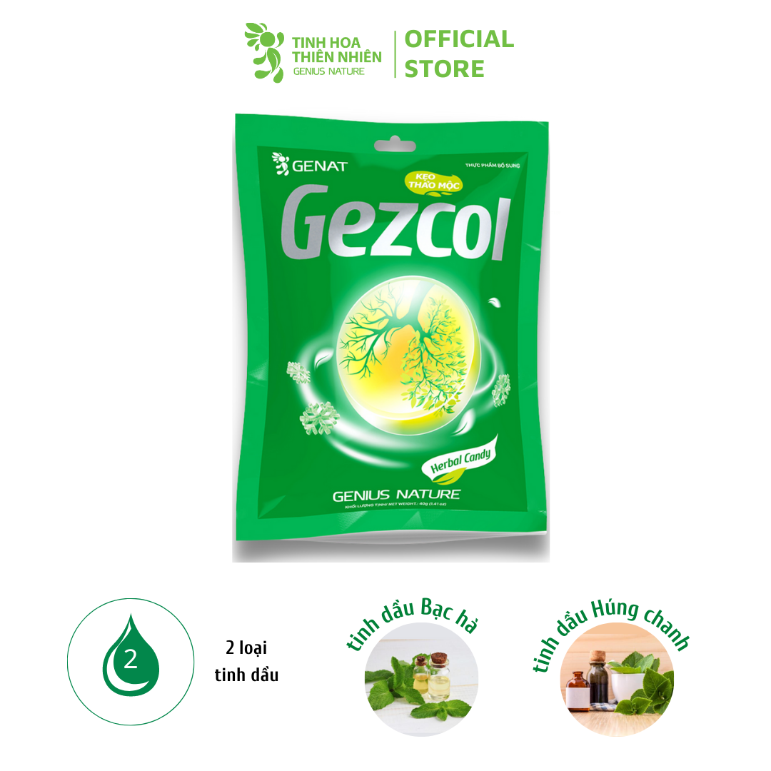 Kẹo thảo mộc Gezcol (Túi 20 viên) - Genat