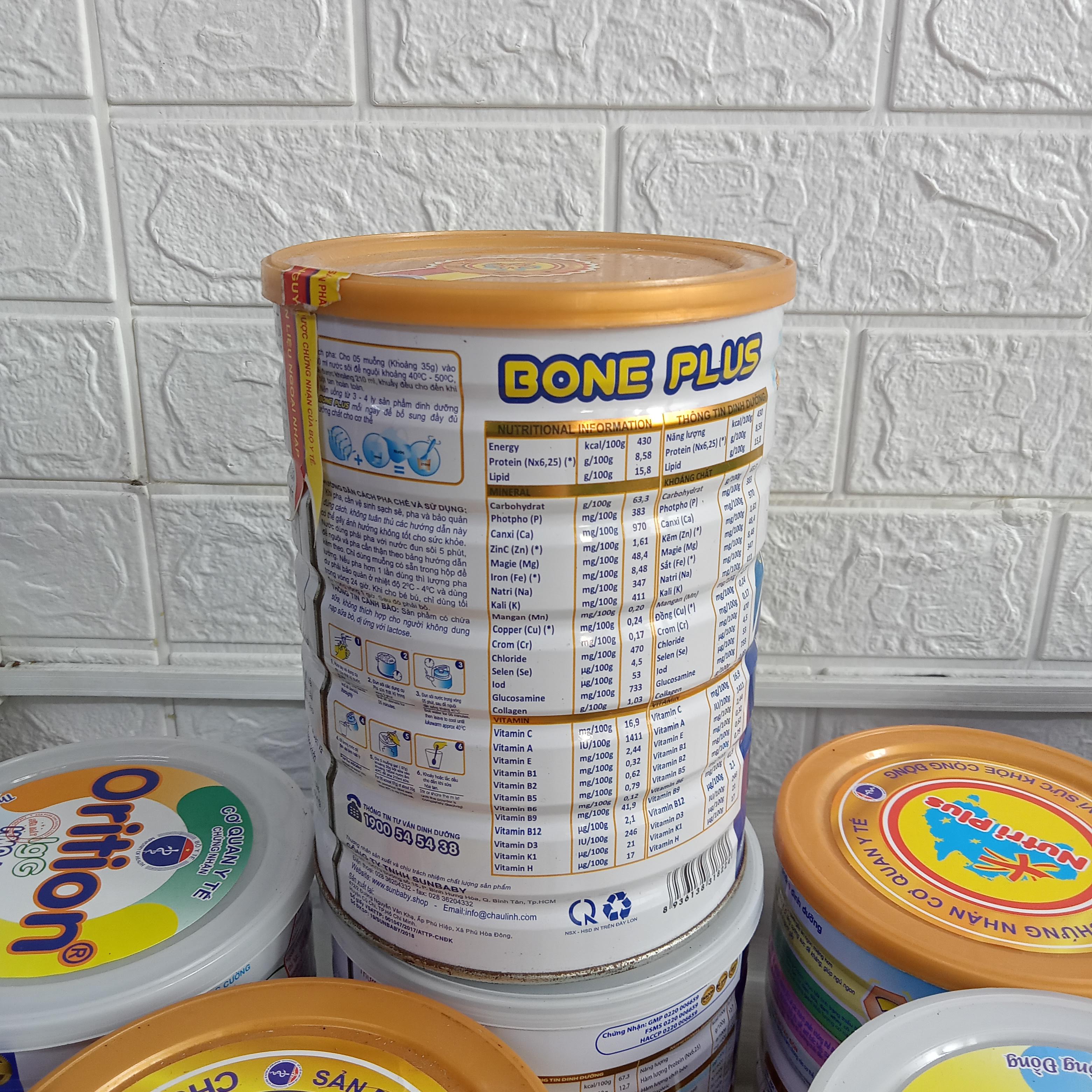 Sữa Bột Bone Plus Dinh Dưỡng giúp Tăng Khả Năng Tái Tạo Cơ Sụn Khớp, Khớp Dẻo Dai Linh Hoạt (900g)_Sunbaby_BBL12