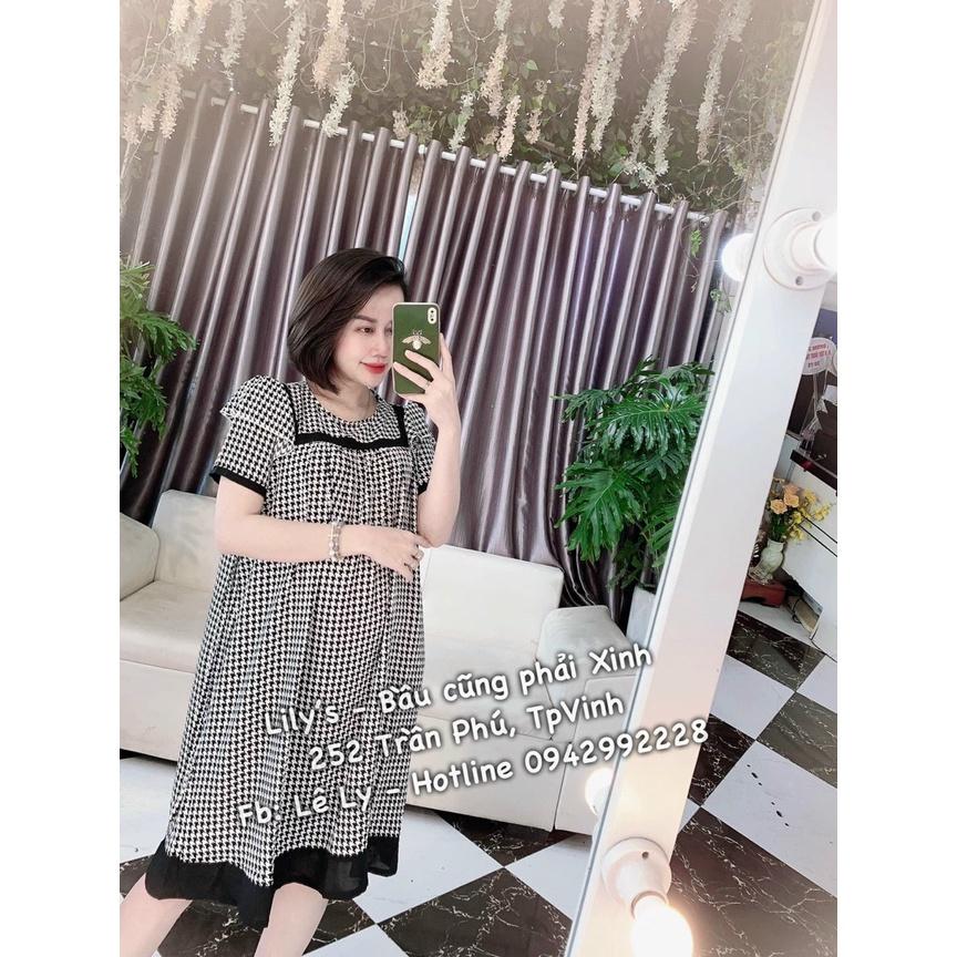 Đầm bầu thời trang thiết kế dự tiệc giá rẻ đẹp,váy bầu suông kẻ sọc sang chảnh  xinh xắn