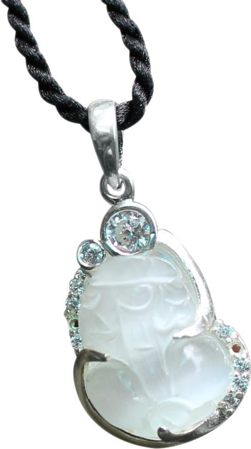Tỳ Hưu Pha Lê Bọc Bạc Ngọc Quý Gemstones MD30 - Trắng