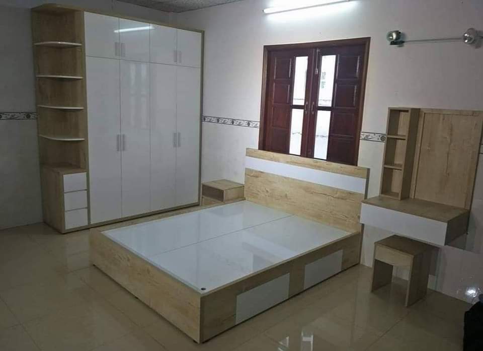 Giường gỗ công nghiệp MDF 1m8 x 2m có ngăn kéo
