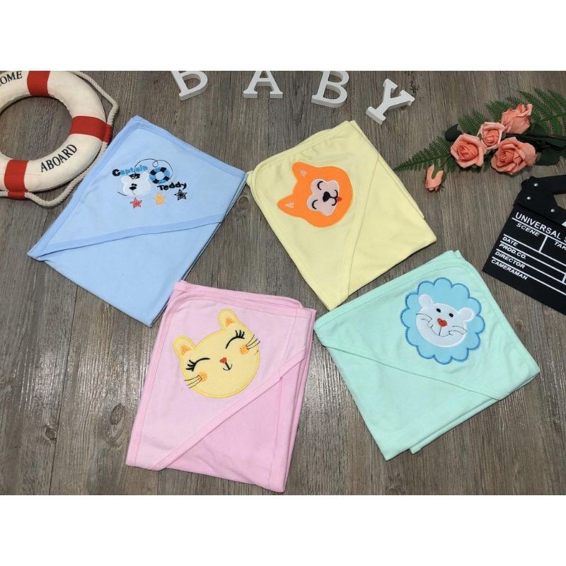 Chăn ủ xốp cotton có mũ cho bé giá rẻ mà chất lượng