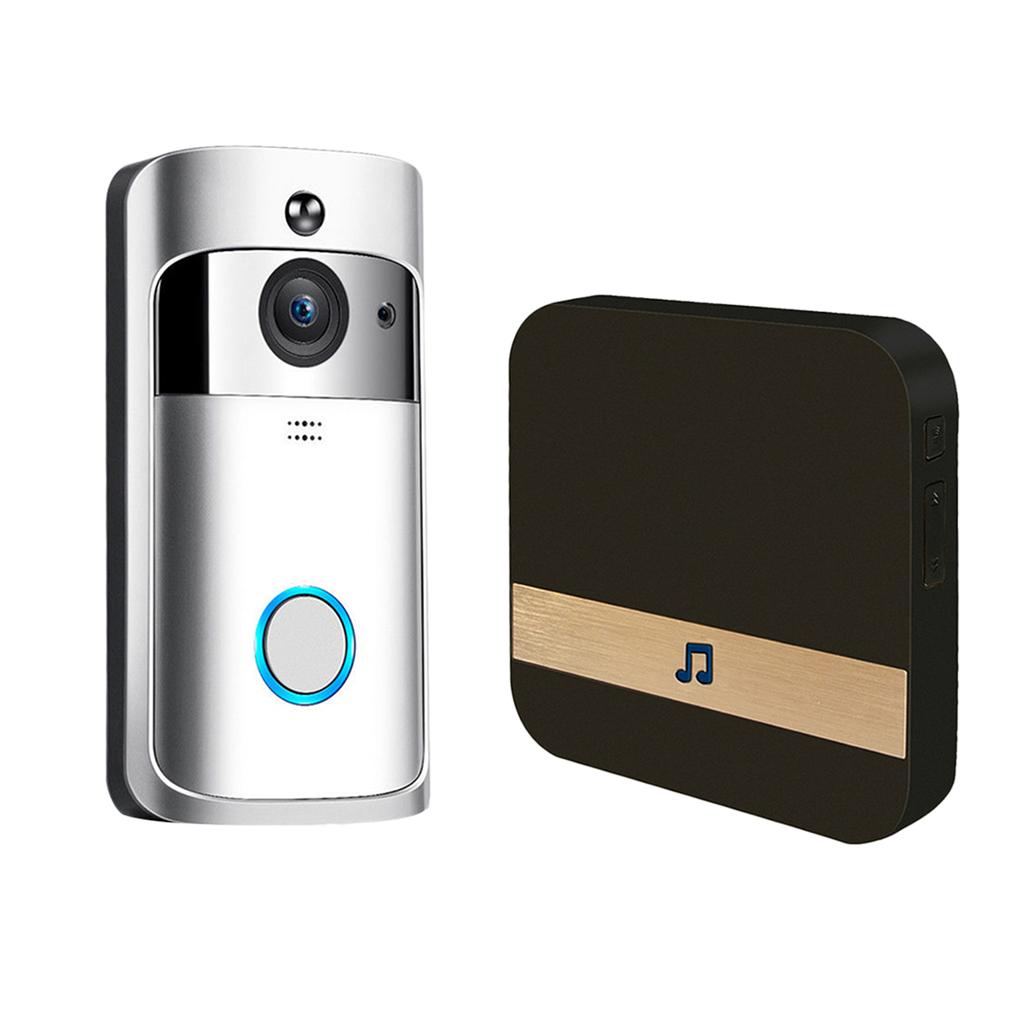 Wireless WiFi Video Doorbell 2Way Talk Chime 1080P UK Silver