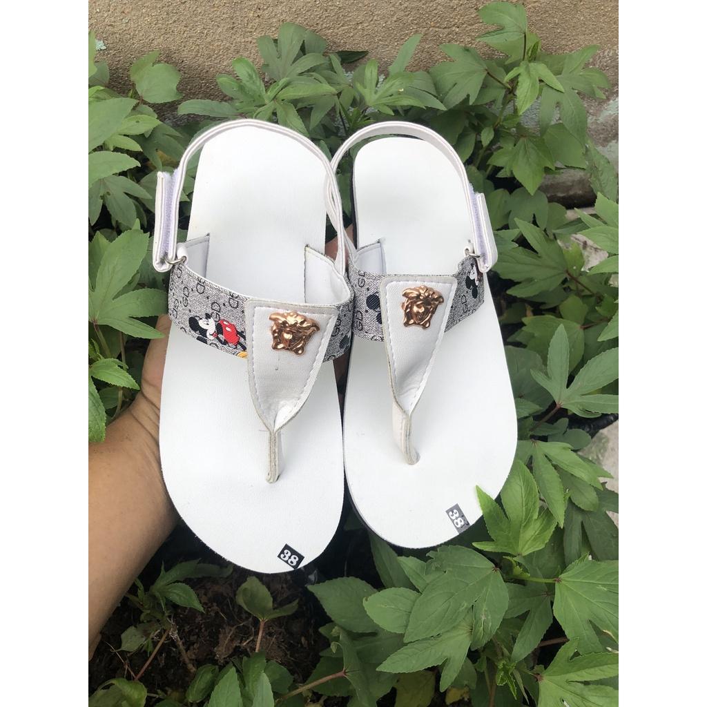 sandals nữ ( đế trắng quai hậu micky xám phối trắng ) size từ 34 đến 41 nữ khác size ib chọn thêm