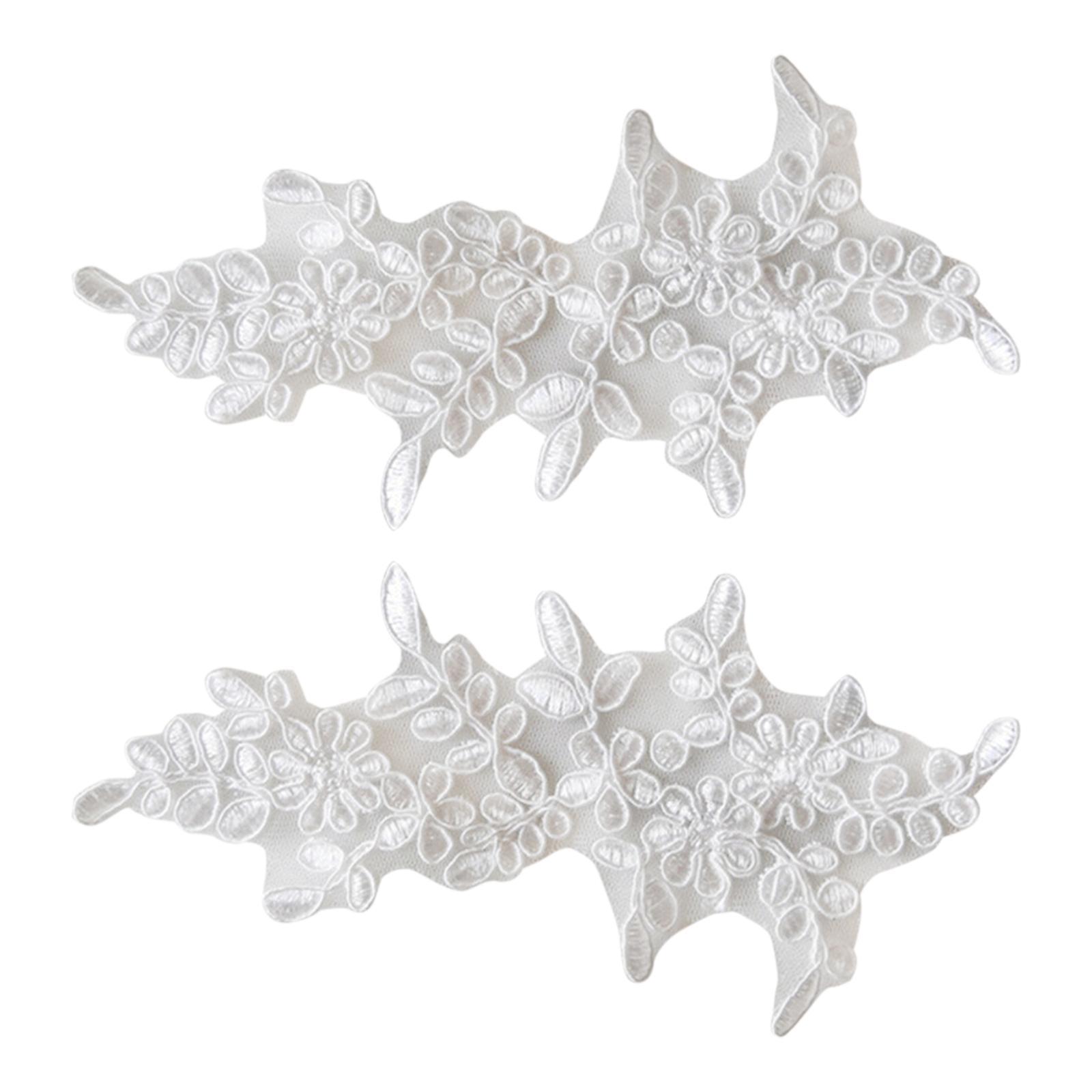 1 Pair Lace Applique Evening Dress Sewing Crafts Jacket Embroidery Appliques