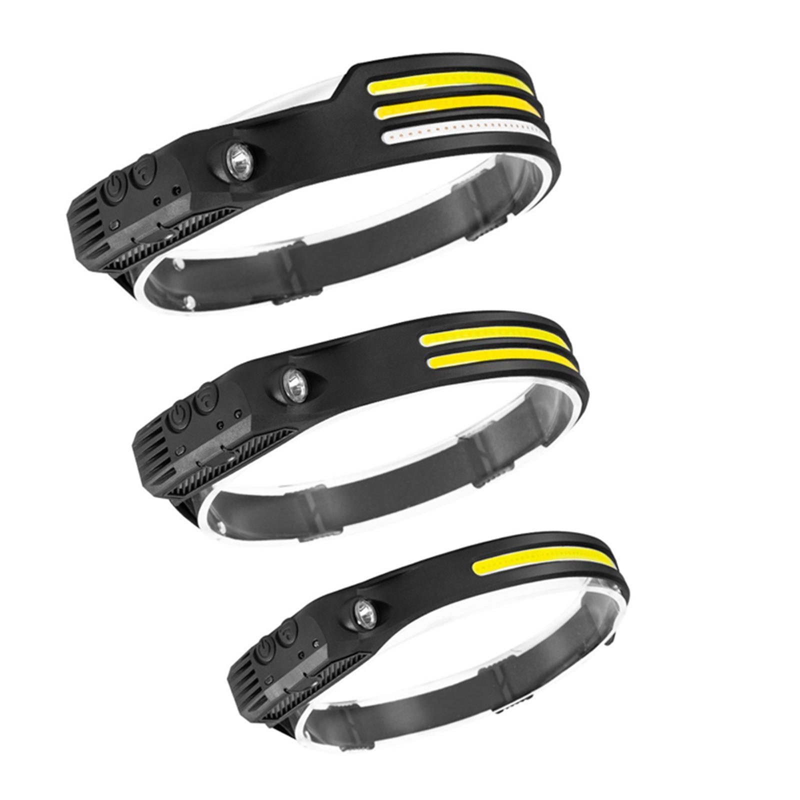 Waterproof LED Headlamp Broadbeam USB Flashlight for Running Jogging Climbing Emergency