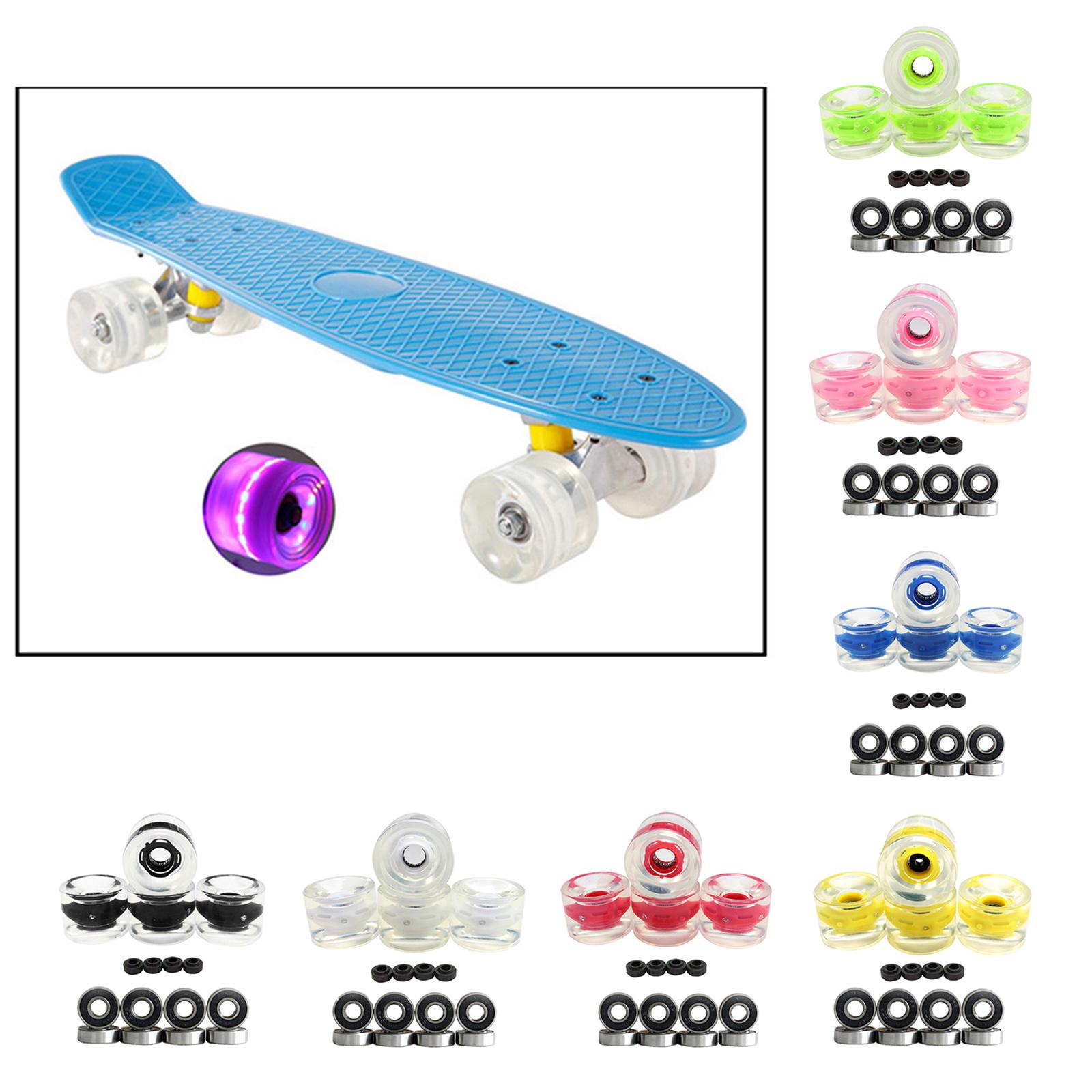 4 Pcs Light Up Roller Skate Wheels, Outdoor Luminous Skateboard Big Wheels for Skating & Skateboard