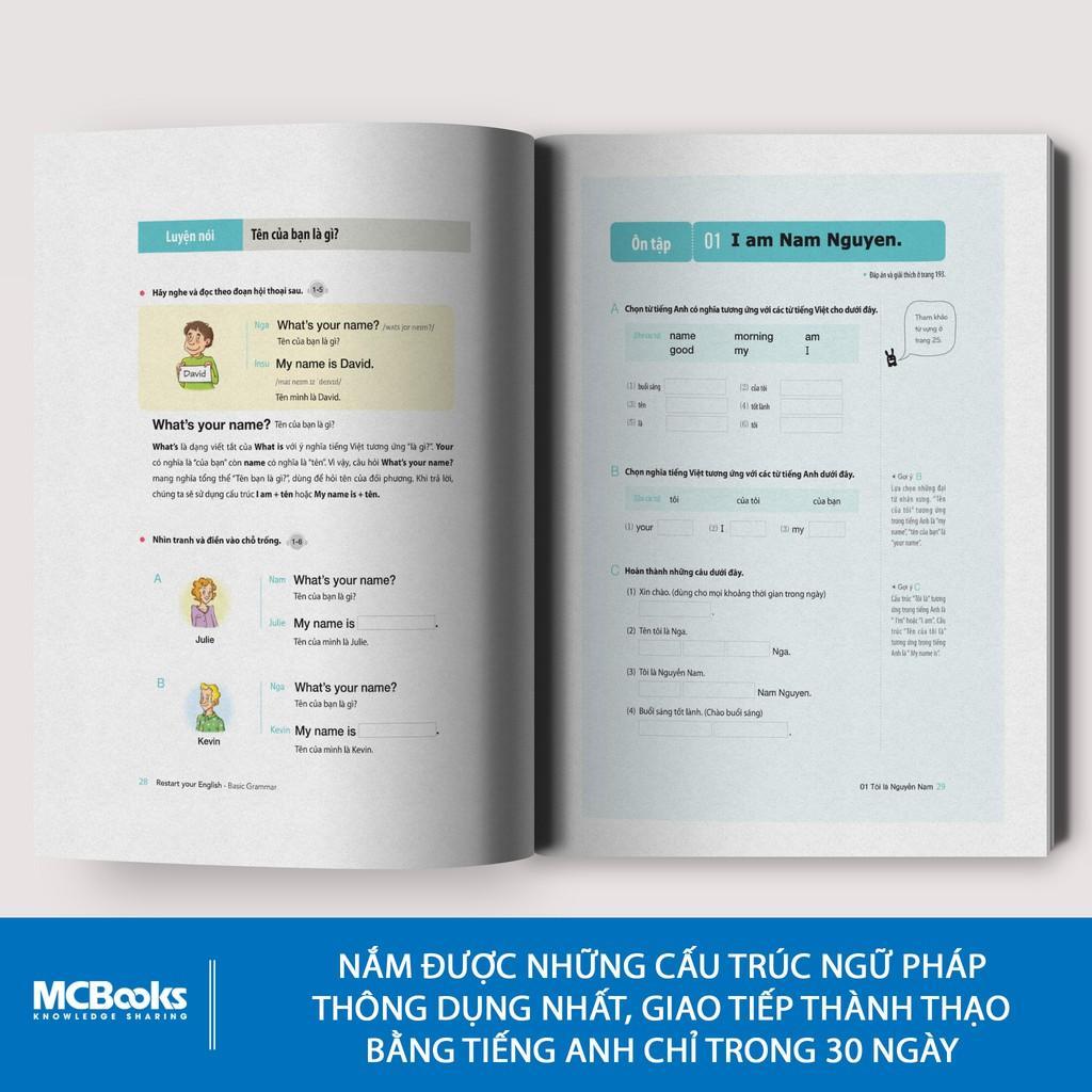 Restart Your English  - Yêu Lại Tiếng Anh Từ Đầu - Học Kèm App Online - Bản Quyền