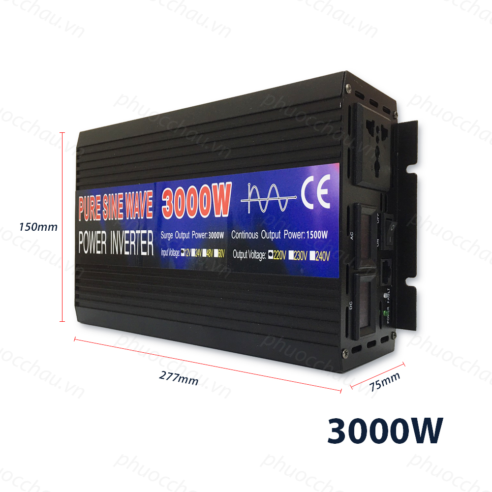 Bộ Đổi Điện Sóng Sin Chuẩn, Bộ Kích Điện 12V Lên 220V Chuẩn Như Điện Lưới, inverter 12v 220v công suất 1000W 2000W 3000W