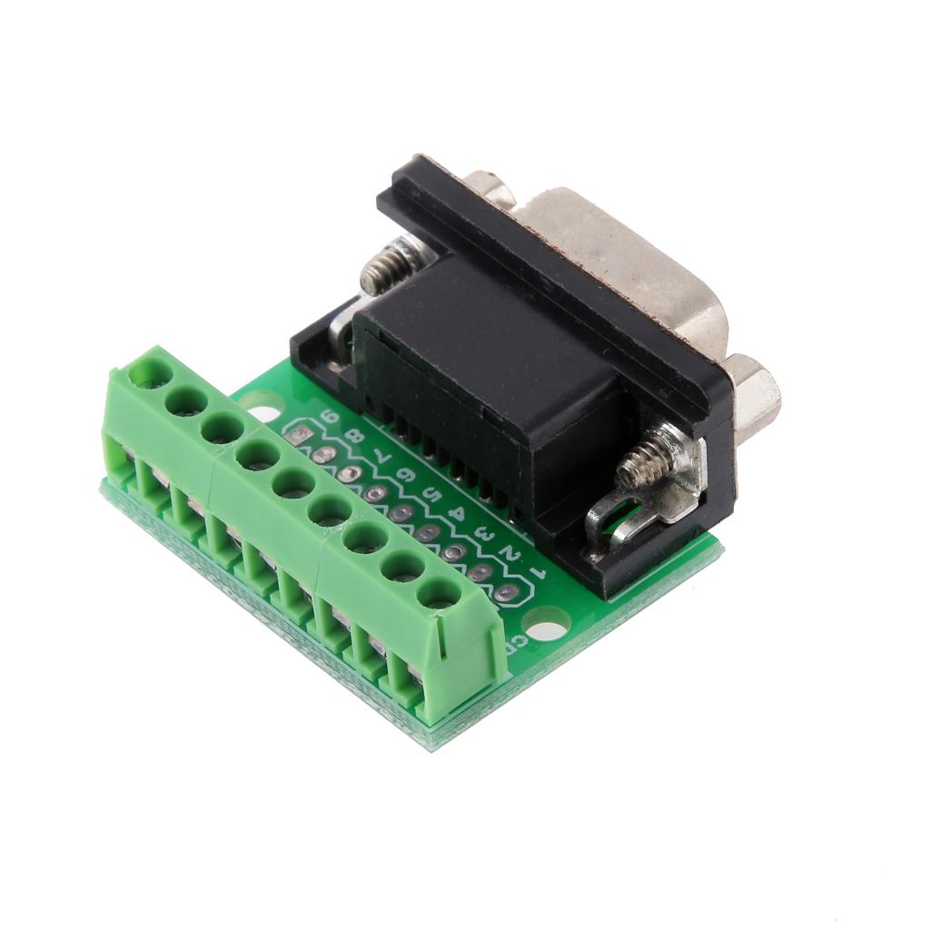 9Pin DB9 Solderlessterminal Nữ/Nam RS232 RS485 Kết Nối Adapter