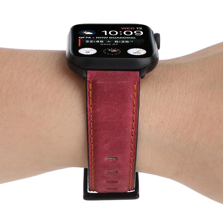 Dành cho iWatch 38/40 / 41mm 42/44/45 / 49mm iWatch Series 1 2 3 4 5 6 7 8 SE ULTRA  Dây da thật cổ điển