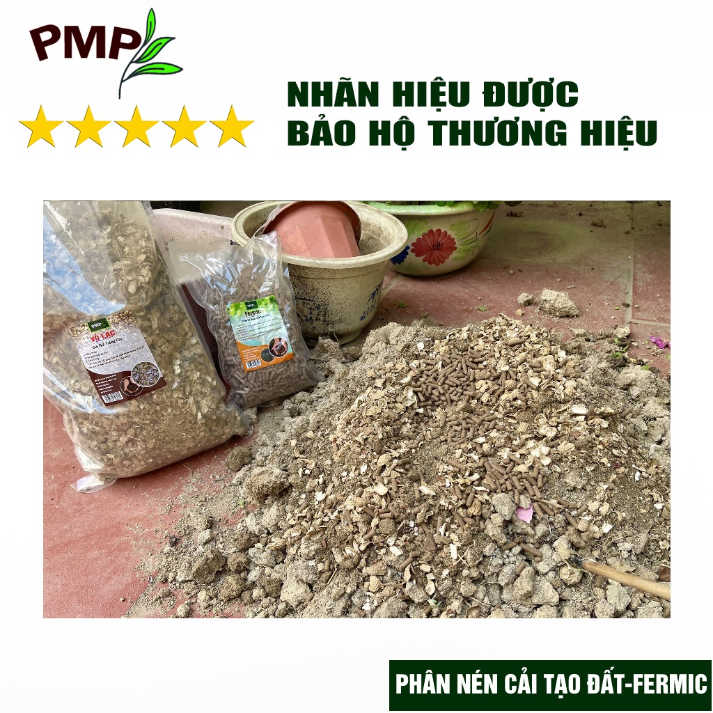 Phân vi sinh Fermic PMP giúp cải tạo đất, tăng độ màu mỡ, phì nhiêu cho đất 1kg, 2kg