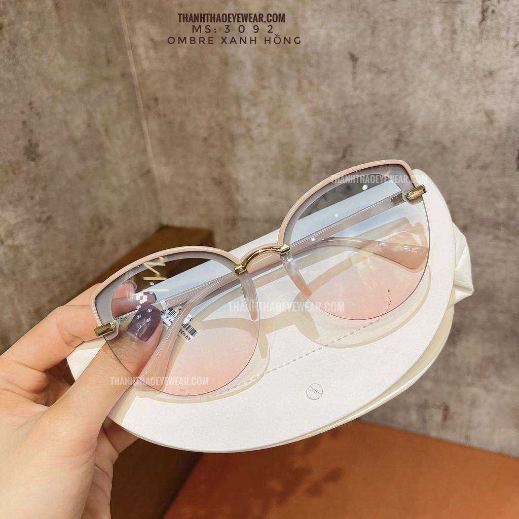 Kính Mát Tròn Nửa Viền Nữ Chống Tia UV Kính Râm 3092 Thời Trang Nhiều Màu Cao Cấp - ThanhThao Eyewear