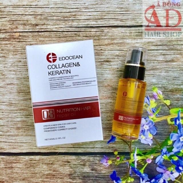 [+Tặng mũ trùm] Tinh dầu bóng Edocean collagen hair oil dưỡng tóc 60ml