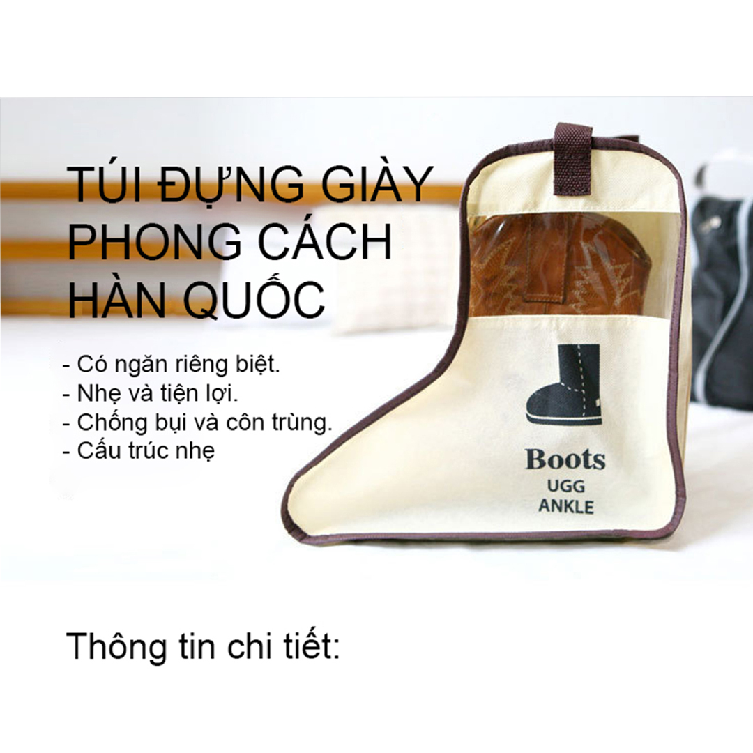 Túi Đựng Giày Boots Phong Cách Hàn Quốc, Có Hai Ngăn Riêng Biệt Cho Từng Chiếc Giày