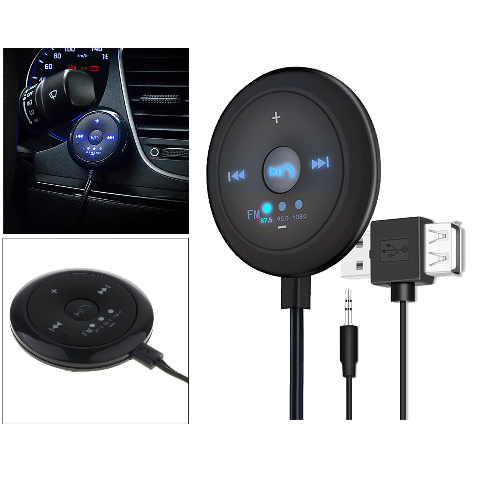 2x2 in 1 FM Bluetooth 5.0 Transmitter Receiver AUX Audio Adapter for Car TV