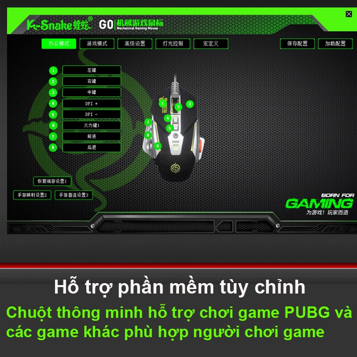 Chuột K-SNAKE G0 chuyên game - Hàng nhập khẩu