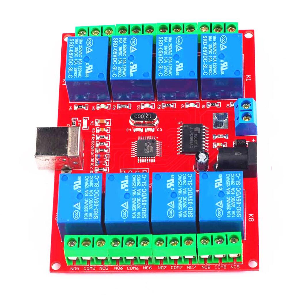 DC 12V 8-Channel USB Relay Board Module Computer Control for Home Automation