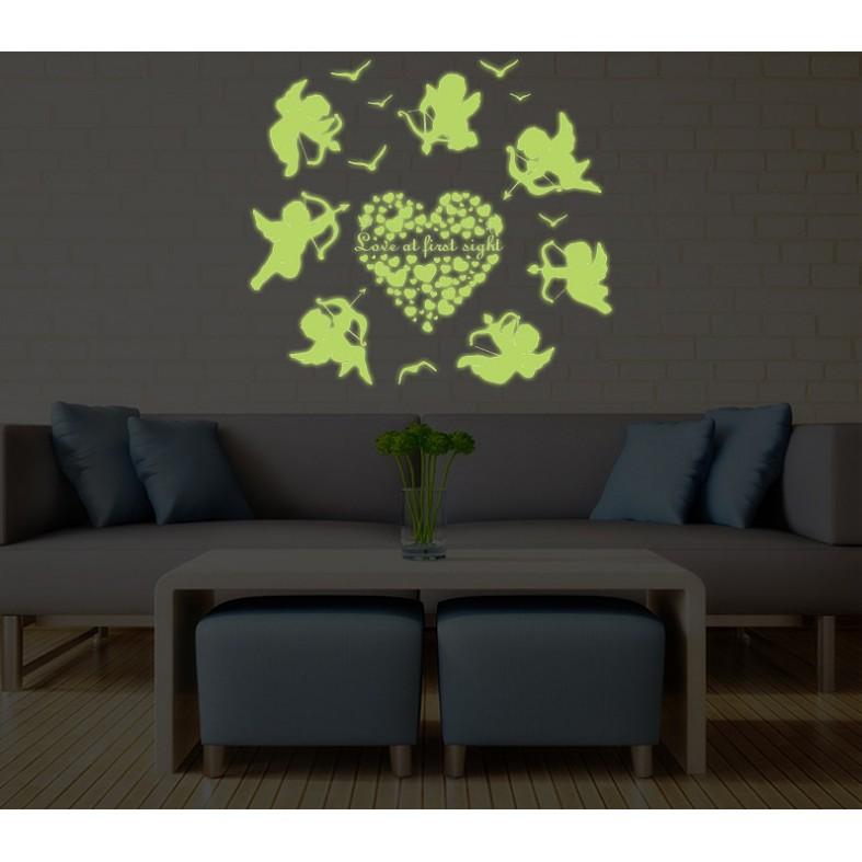 Decal trang trí tường Thần Tình Yêu - Dạ quang