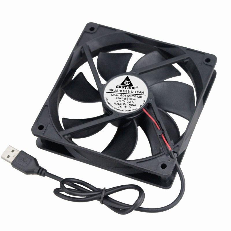 1 Pcs Gdstime DC 5V 120x120x25mm 1500RPM Brushless USB Computer Case Cooling Fan 120mm x 25mm 12025 12cm
