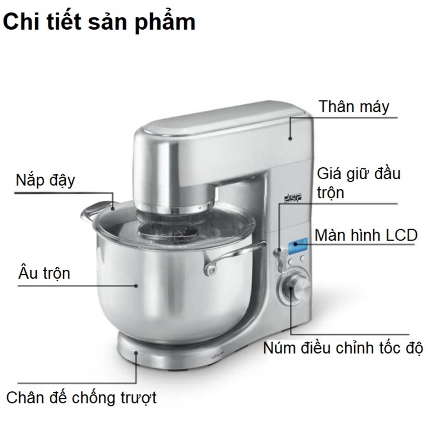 Máy trộn bột, đánh trứng 10 lít cao cấp nhãn hiệu DSP, Công suất: 1500W, Dung tích 10 lít, KM3032