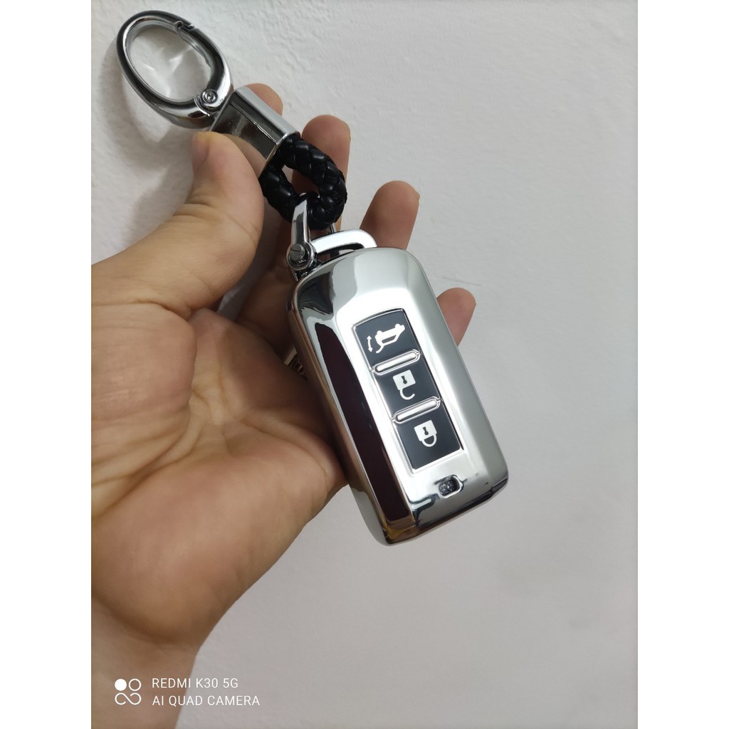 Ốp, bọc chìa khóa xe Mitsubishi Xpander, Outlander , Attrage, Mirage, Pajero- chìa thông minh- Mẫu Silicon Tráng Gương