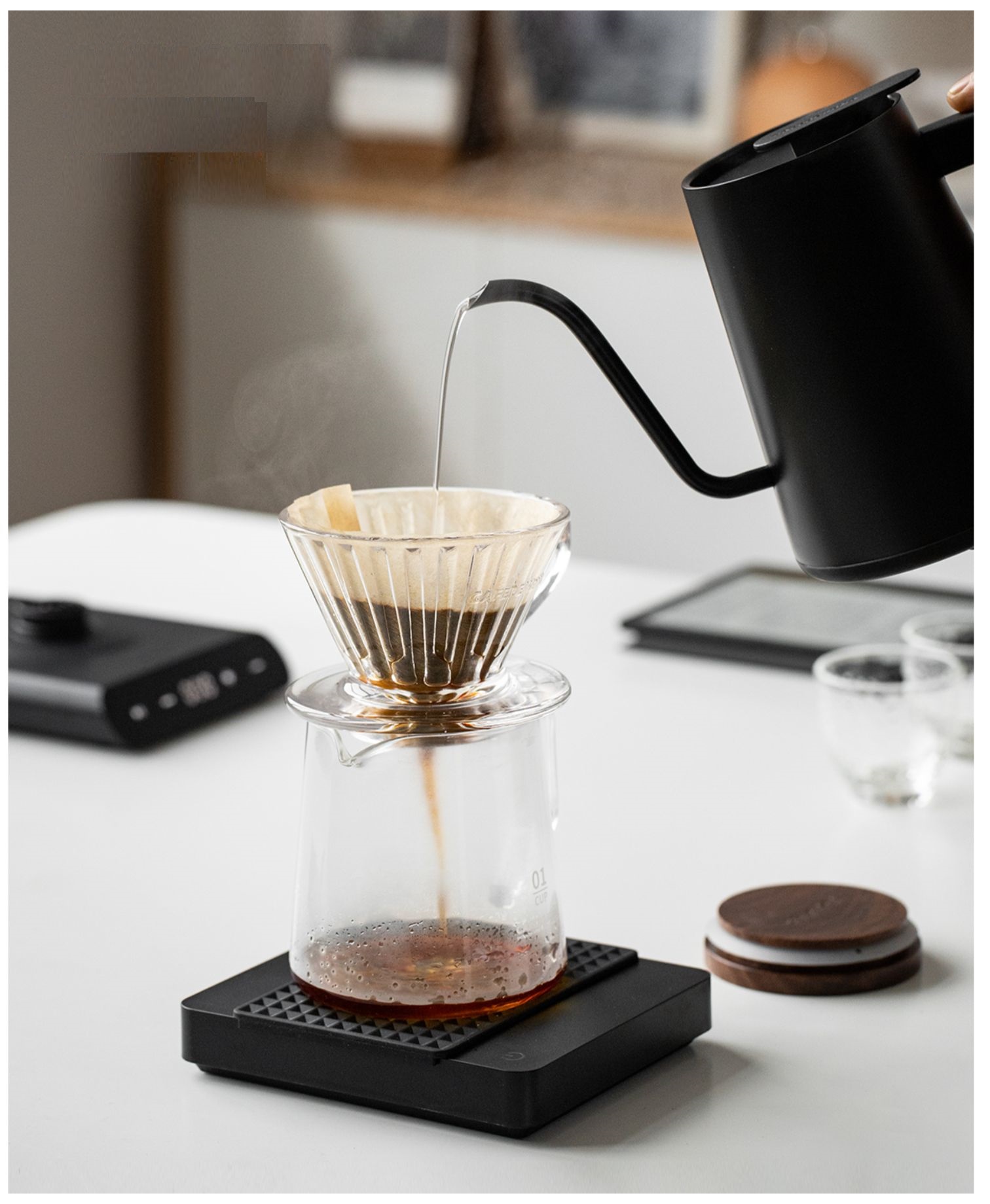 COMBO bộ cà phê V60 BLACK FAMILY CAFEDE KONA