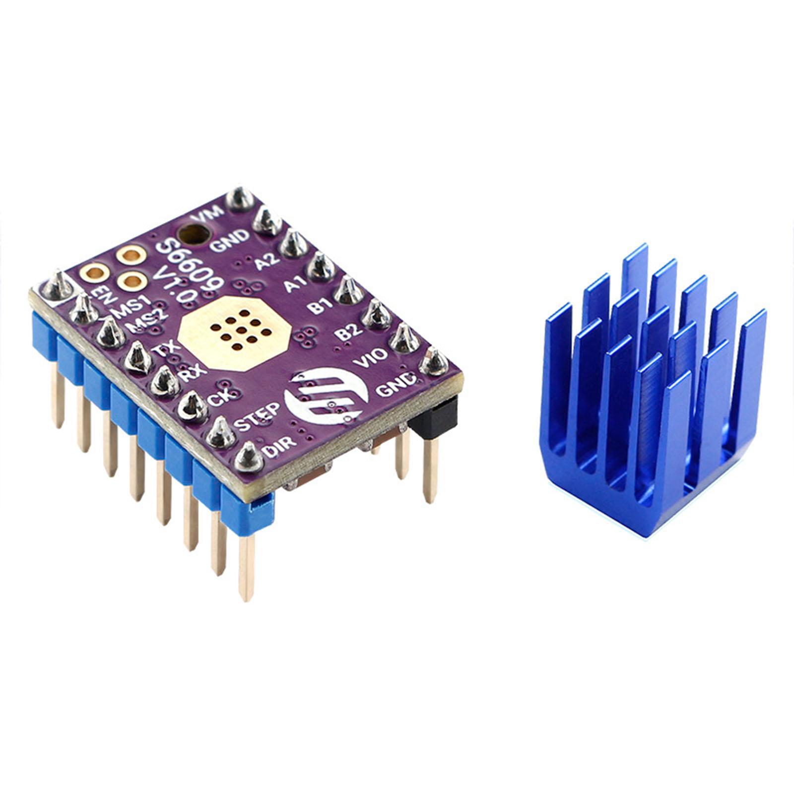 S6609 Stepstick Stepper Motor Driver Module UART, for 3D Printer Replace Tmc2208 Tmc2209 256 Microstep 3A Peak Current with Heat Sink