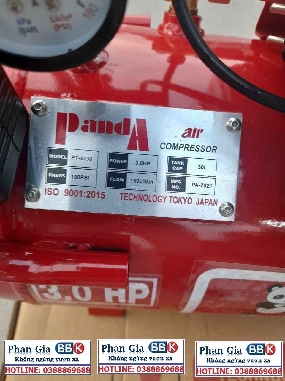 Máy Nén Khí Có Dầu Panda 3.0 HP 30L, máy nén khí mini, may nen khi 100% dây đồng