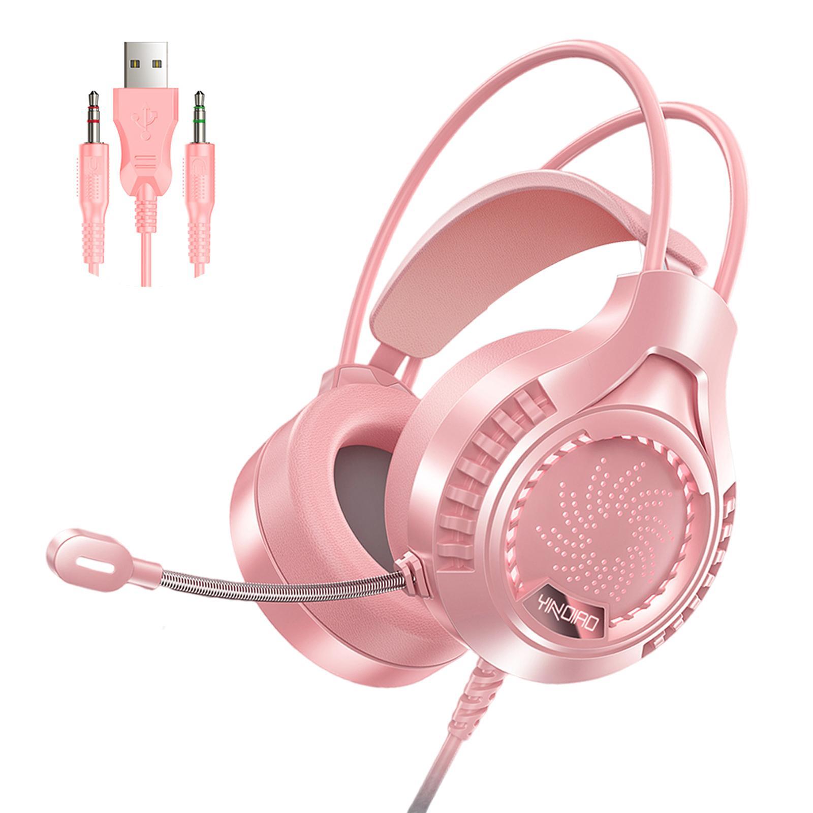 Gaming Headset Soft Earmuffs Noise Canceling with Light for