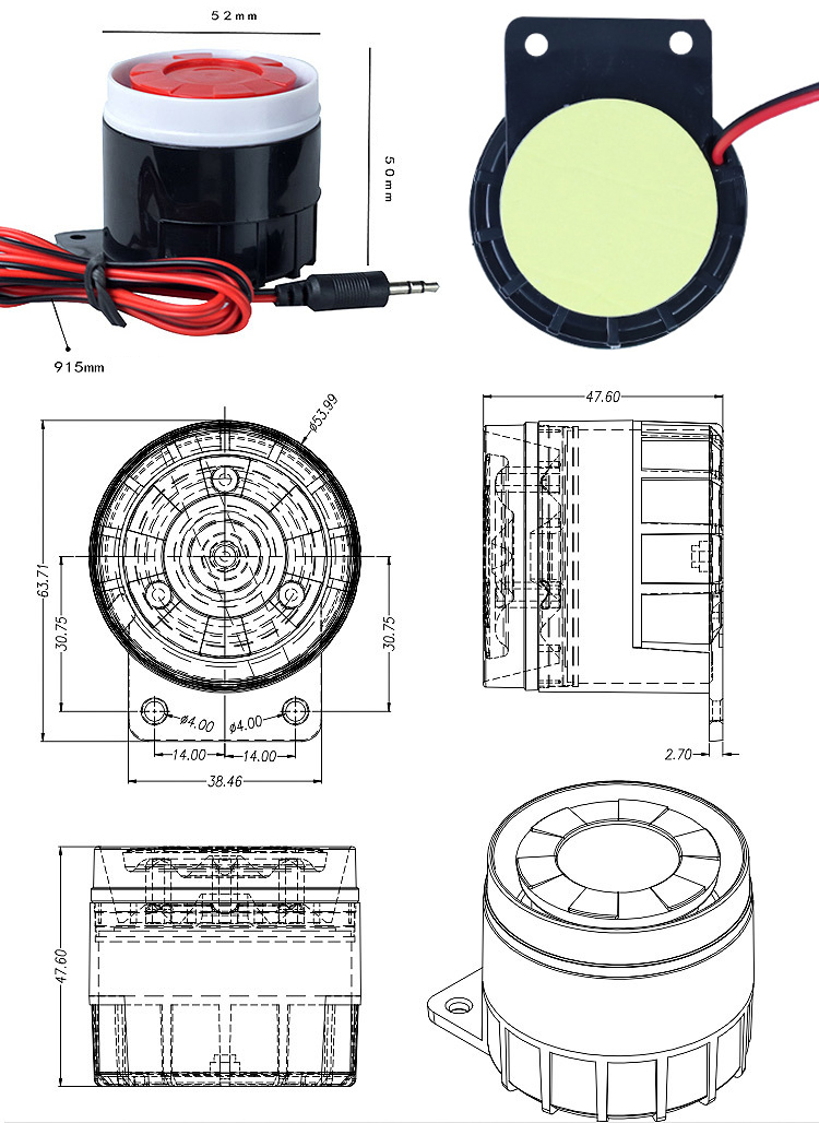 Còi hú báo động chống trộm 9V-12V