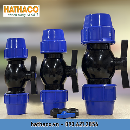 Van Nước PP 75 2 Đầu Rắc Co HATHACO Dùng Cho Ống HDPE