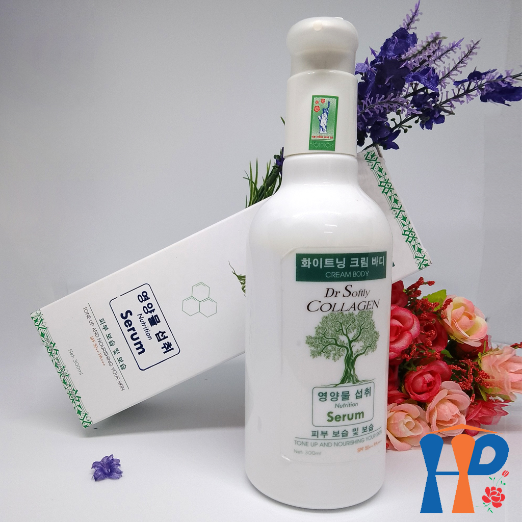 Kem dưỡng thể trắng da DrSoftly Cream Body Collagen Serum Tone Up and Nourishing SPF50++ PA+++ 300ml