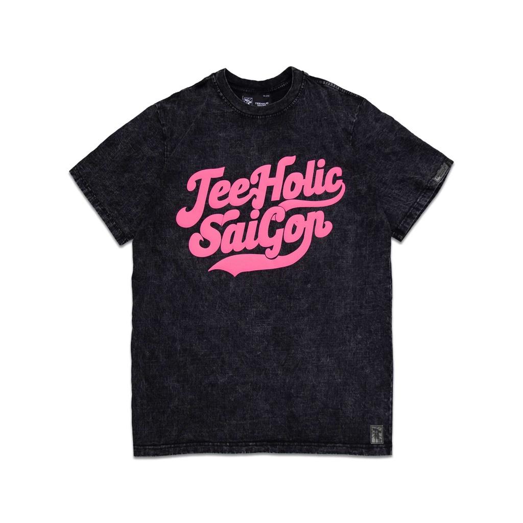 Áo Thun Wash Unisex In Phồng Nổi Màu Hồng Neon TeeHolic - THS