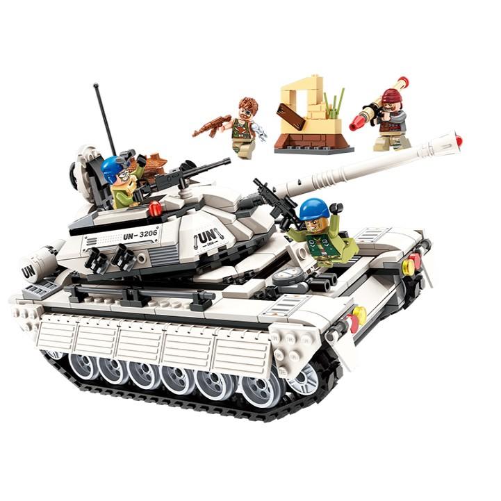Đồ chơi lắp ráp xe tăng quân sự phe cướp - army tank enlighten 3206 - Đồ chơi lắp ráp trí tuệ 430 mảnh ghép