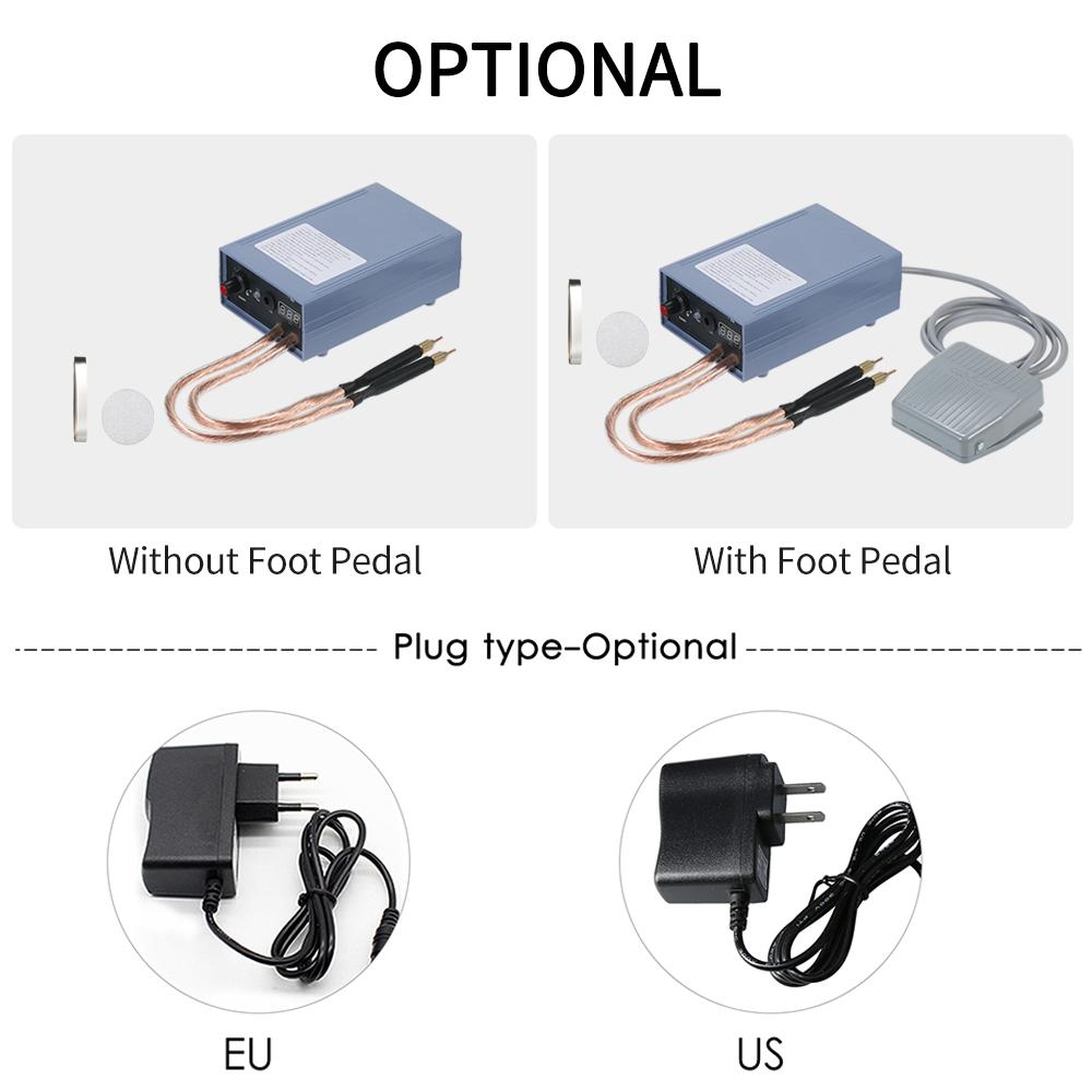 Weytoll Spot Welder Máy hàn điểm cầm tay công suất cao 5000W Máy hàn di động có thể điều chỉnh dòng điện 0-800A cho pin 18650 US Plug